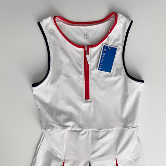 Addison Bay Nwt Smooth Sport Liberty Active White / Navy / Poppy Dress - Picture 2 of 3